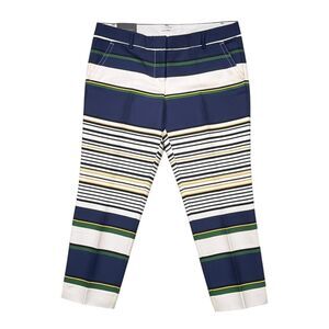 J.Crew Womens 12 Skimmer Pants City Fit Striped Cropped Ankle Preppy Chic NWT
